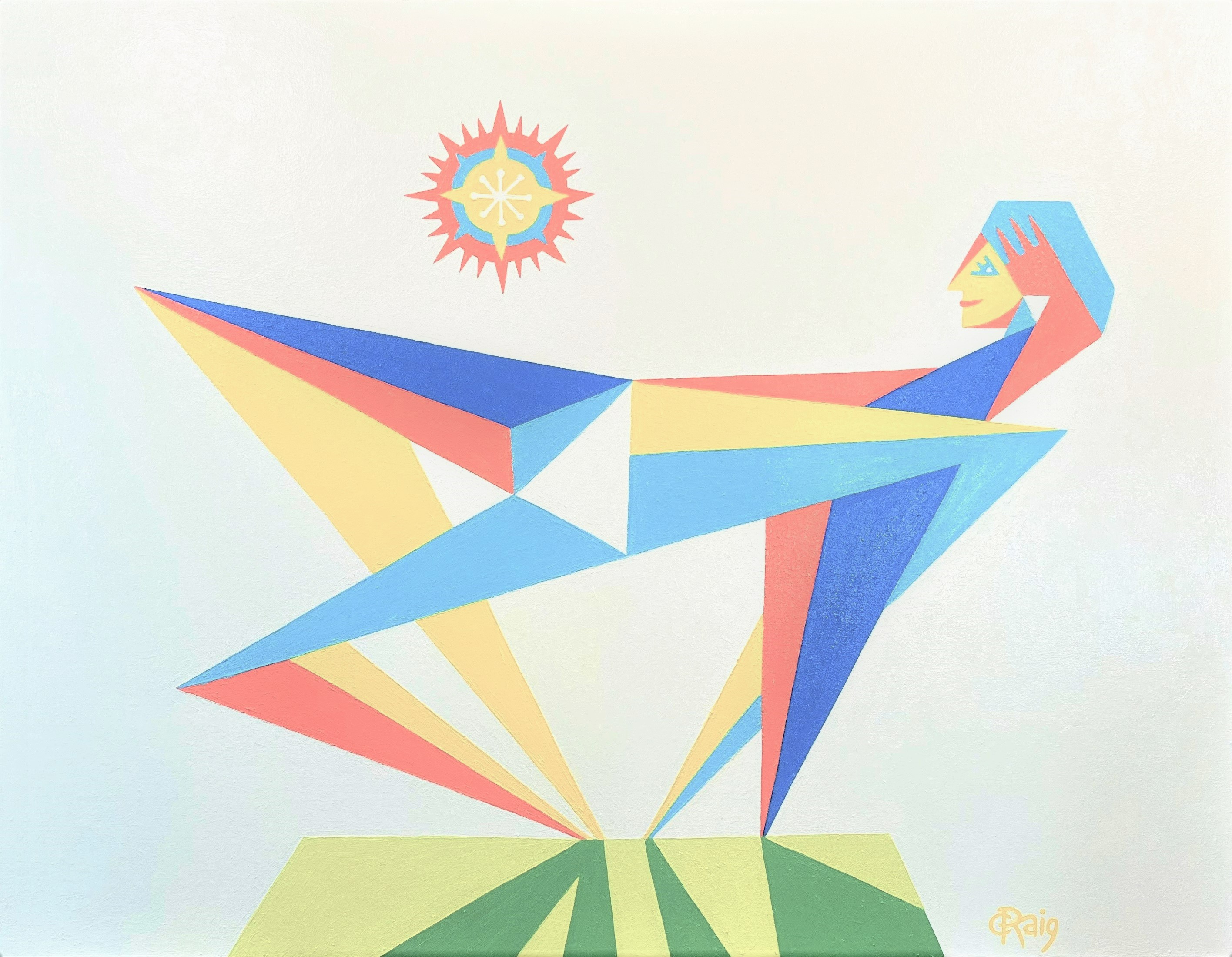 Painting: MORNING YOGA, 59 by 46 inches